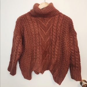 ✿ Zaful Cable-knit Turtleneck Sweater Size XS-S